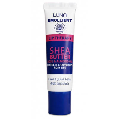 LUNA EMOLLIENT SHEA BUTTER ROSE & ALMOND OIL LIP THERAPY 10 GM